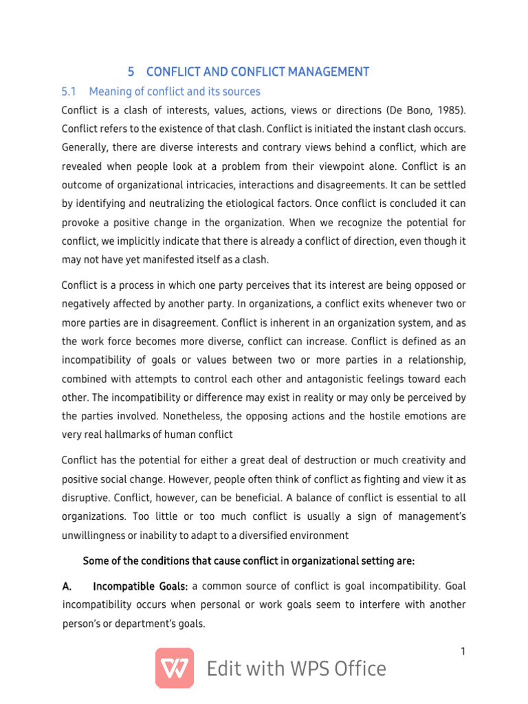 Understanding Conflict in Organizations | PDF | Negotiation | Attitude ...