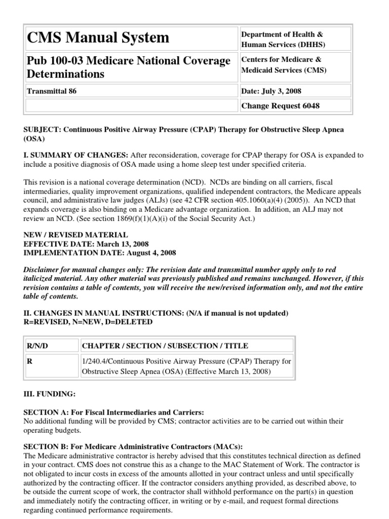 Cms manual system pub 100 03 medicare national coverage determinations