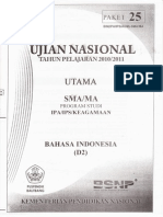 UN TP 2010/2011 Bahasa Indonesia Paket 25