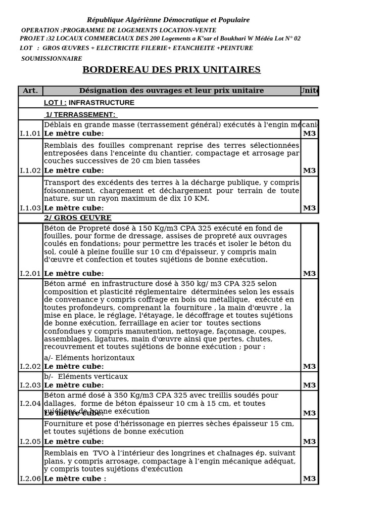 ESTIMATION 125 Log OPGI | PDF | Béton | Mur