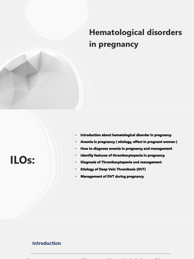 Hematological Disorders in Pregnancy Final | PDF | Anemia | Pregnancy