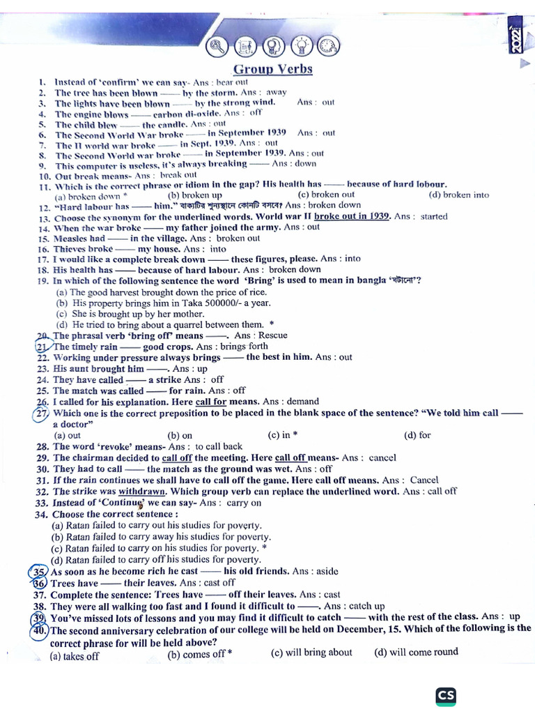 Group Verbs | PDF