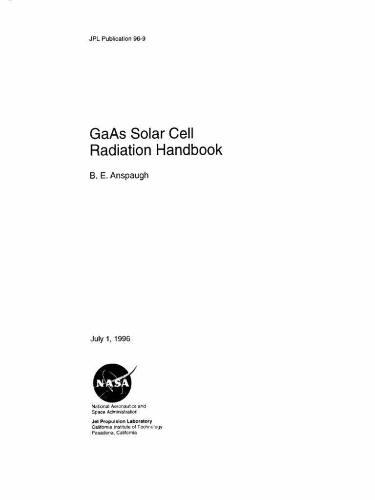 GaAs Solar Cell Radiation Handbook | PDF | Gallium Arsenide | Radiation
