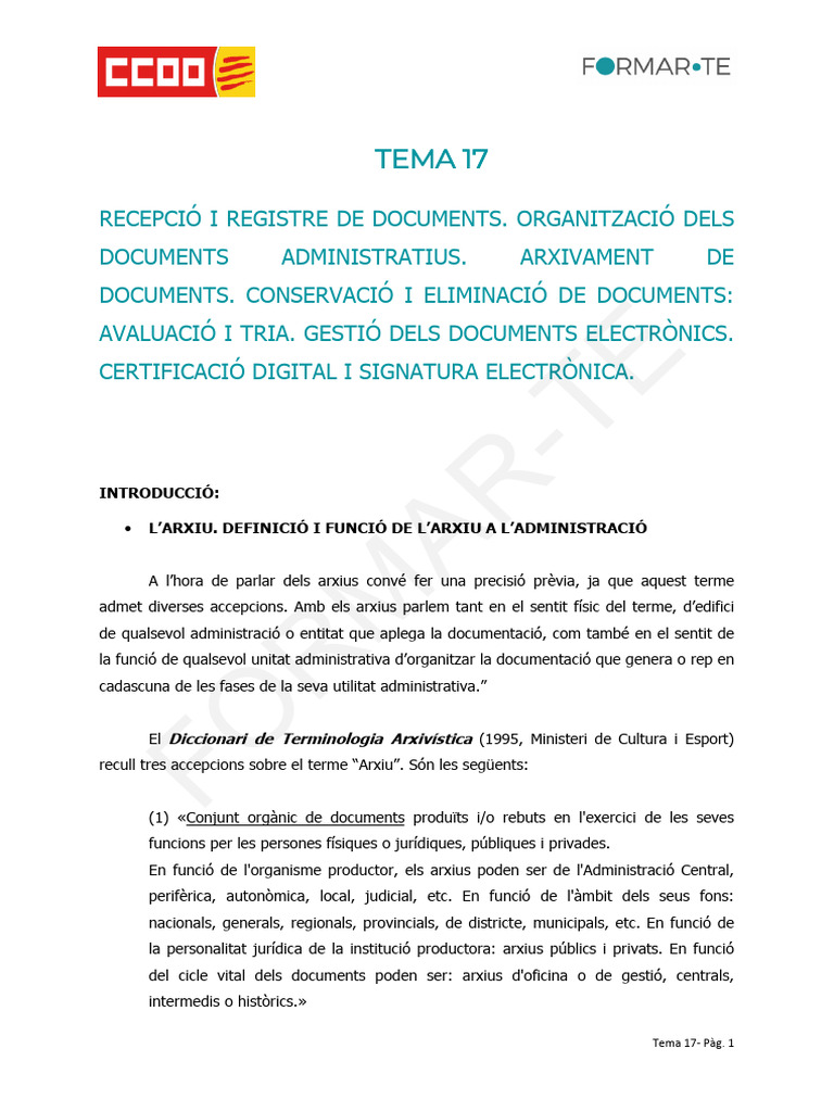 TEMA 17 Actulitzat Juny 2021 | PDF