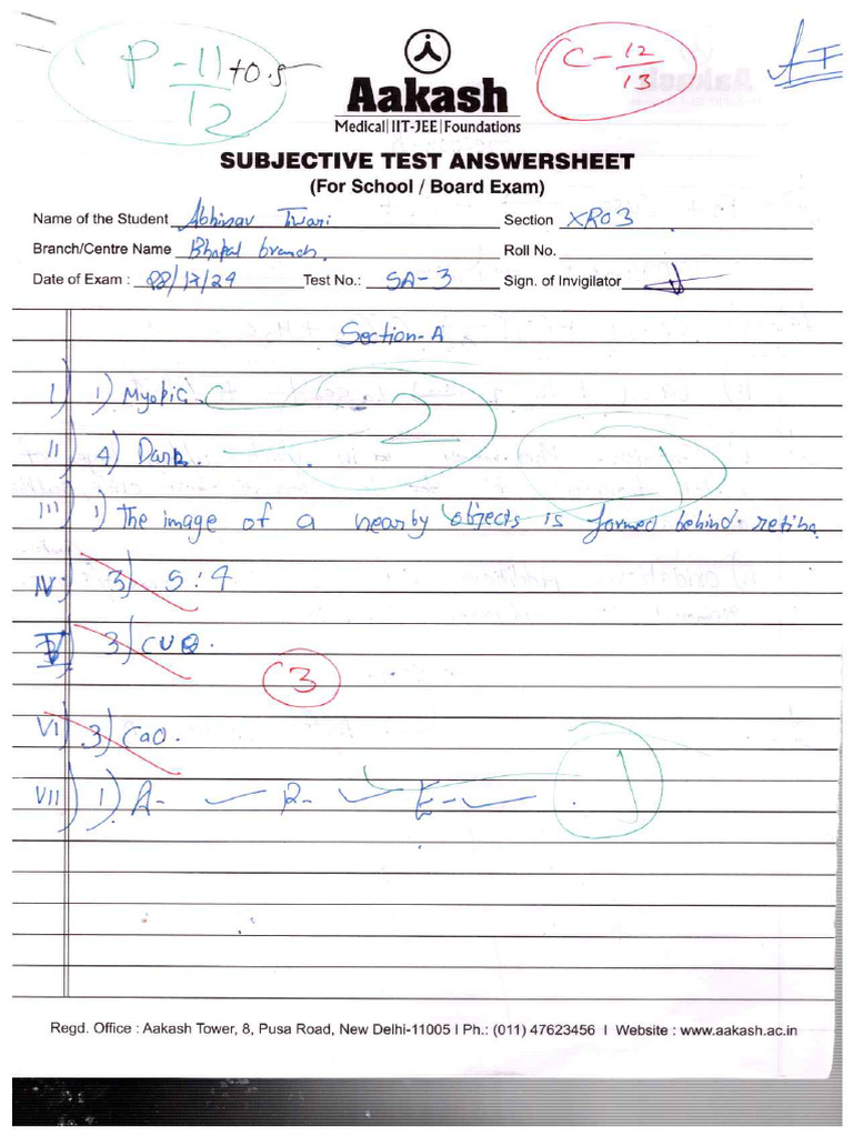 Abhinav Tiwari - SA03 - Science | PDF