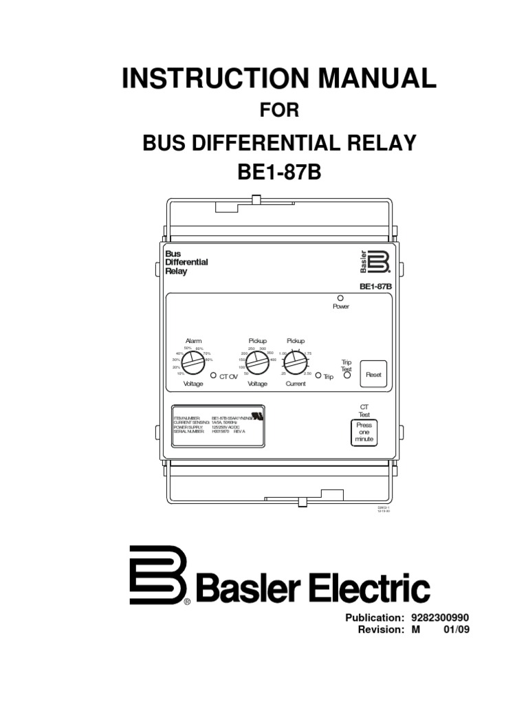Basler BE1-87B Manual | PDF | Transformer | Relay