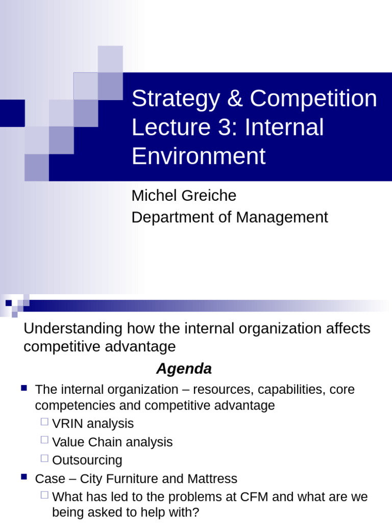 Internal Environment & Competitive Advantage | PDF | Competitive ...