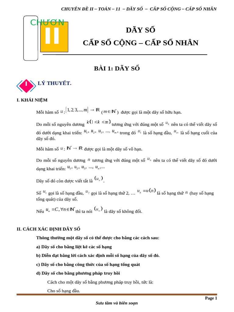 TOAN-11 - C2 - B1.1 - DAY-SO - TỰ LUẬN - VỞ-BT | PDF