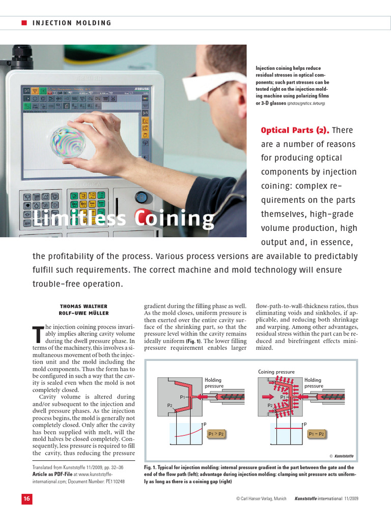 Injection Coining in Optical Molding | PDF | Force | Machines