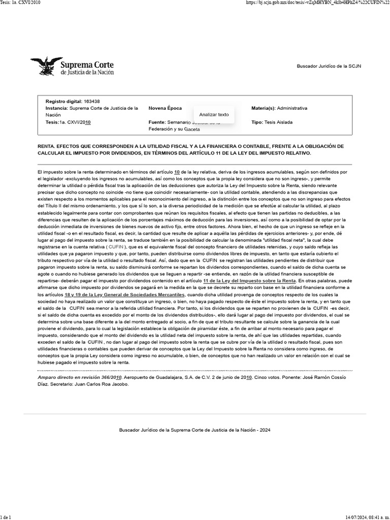 Impuesto sobre Dividendos y CUFIN | PDF | Dividendo | Impuesto sobre la ...
