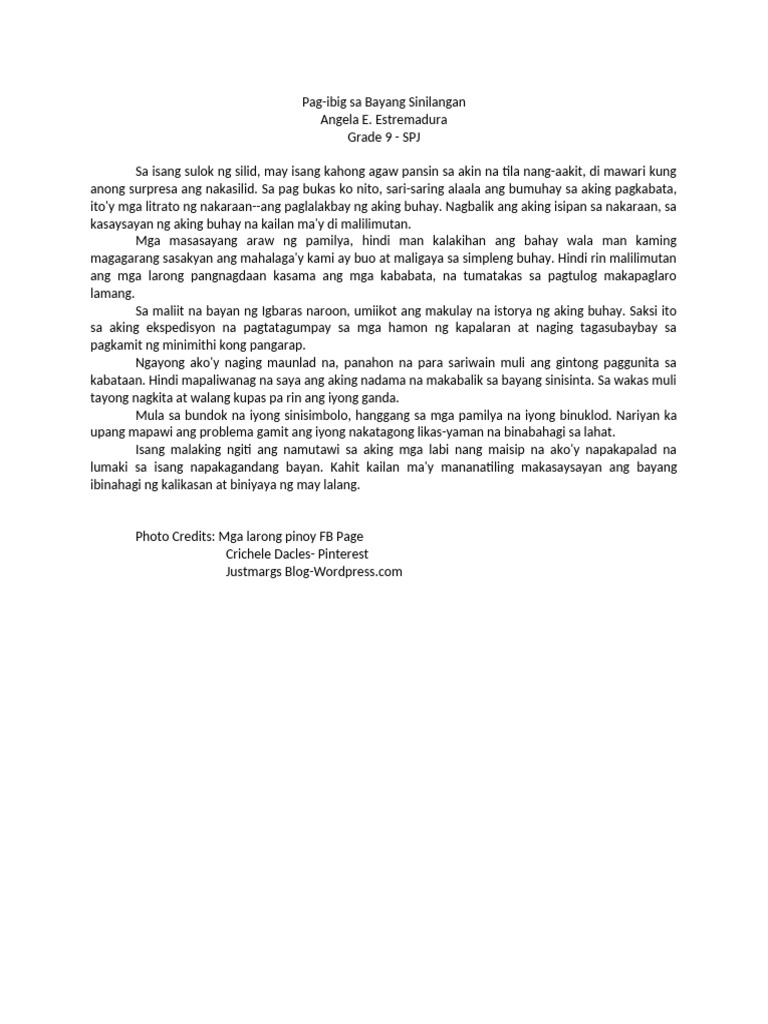 Pag-Ibig Sa Bayang Sinilangan | PDF