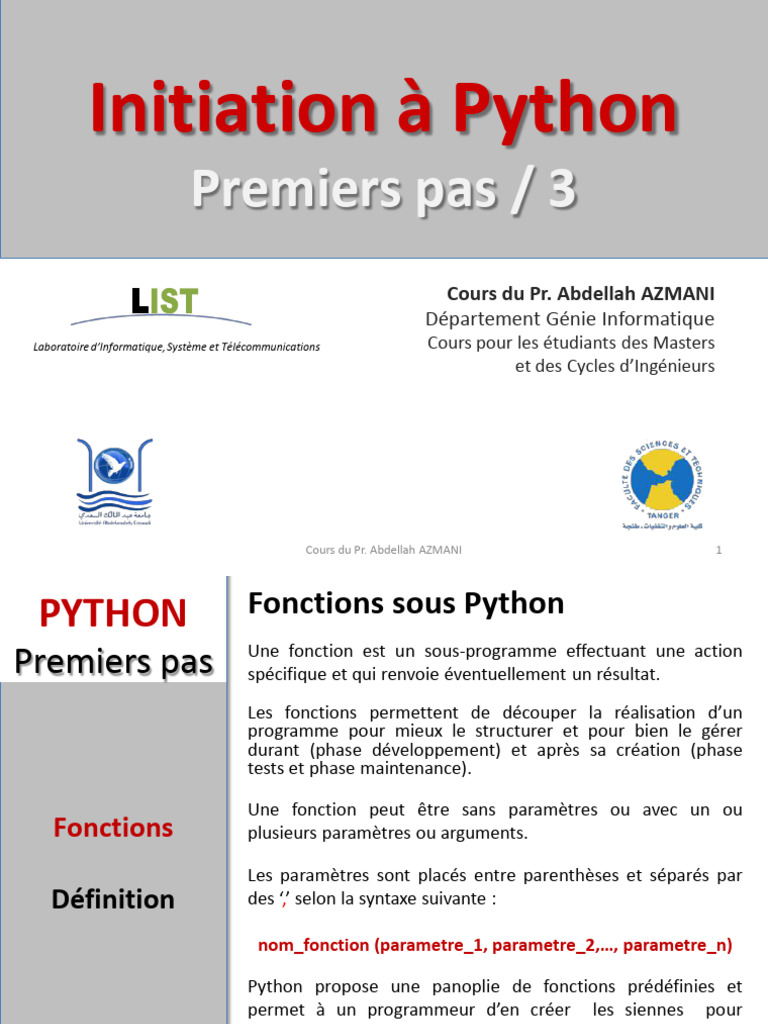 Fonctions Prédéfinies en Python | PDF | Python (Langage de ...