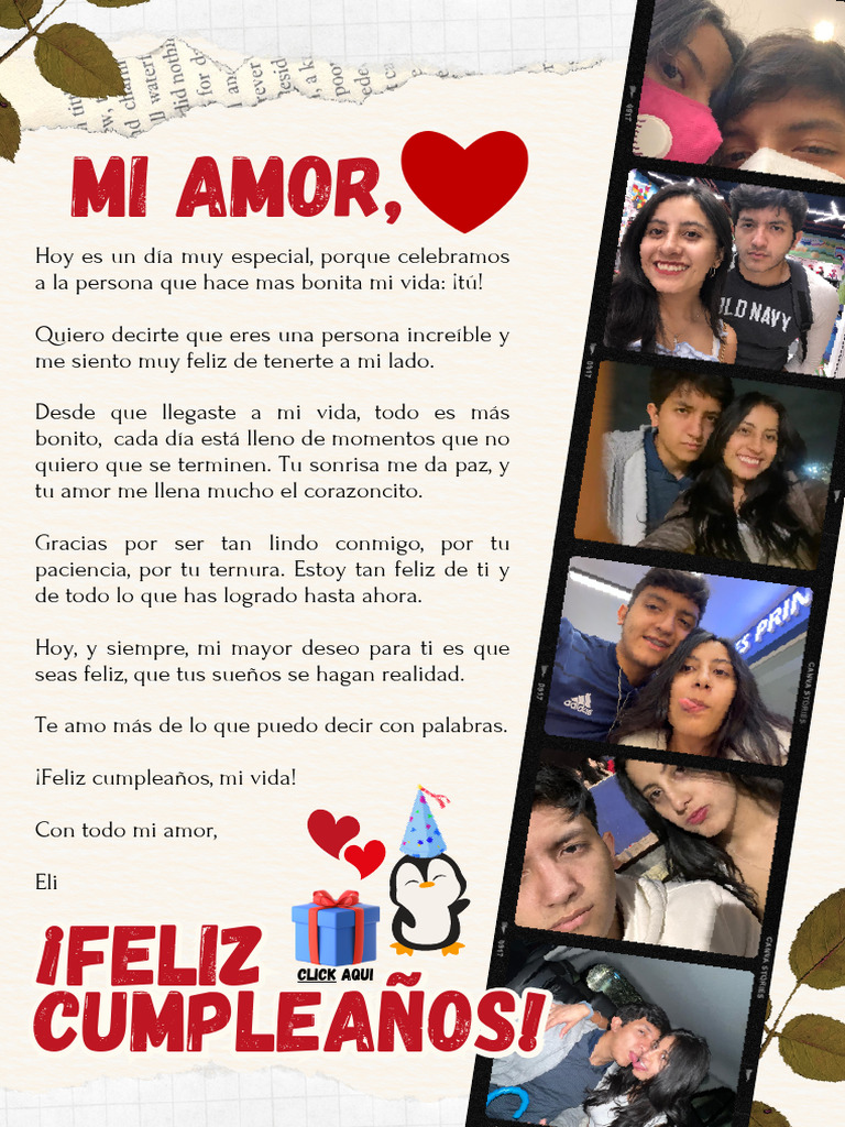 Feliz Cumpleaños Mi Amor | PDF, image size:768x1024