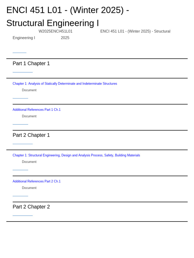 Structural Engineering I Course Overview | PDF