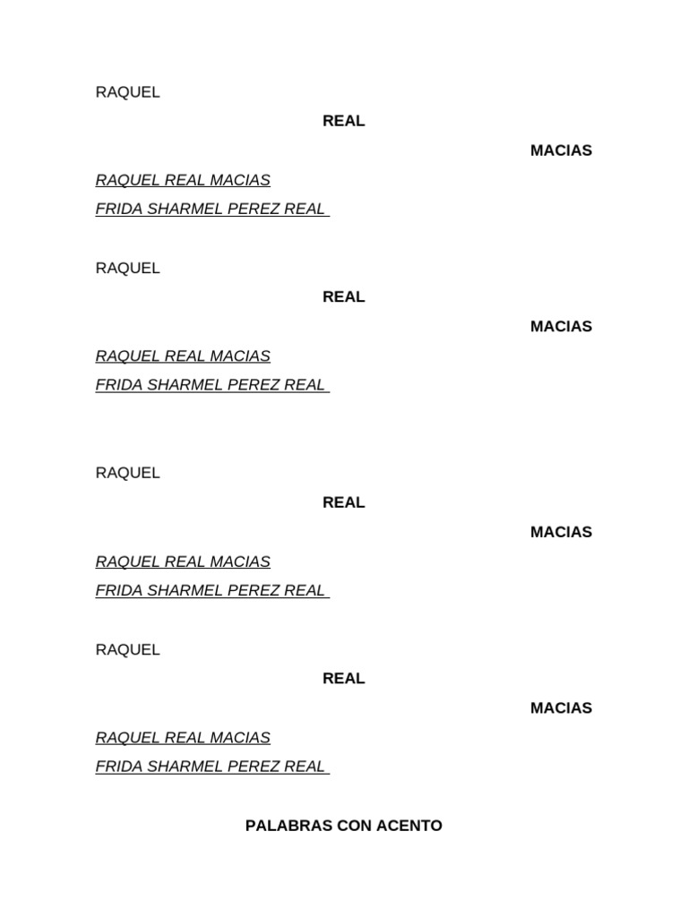 Raquel | PDF