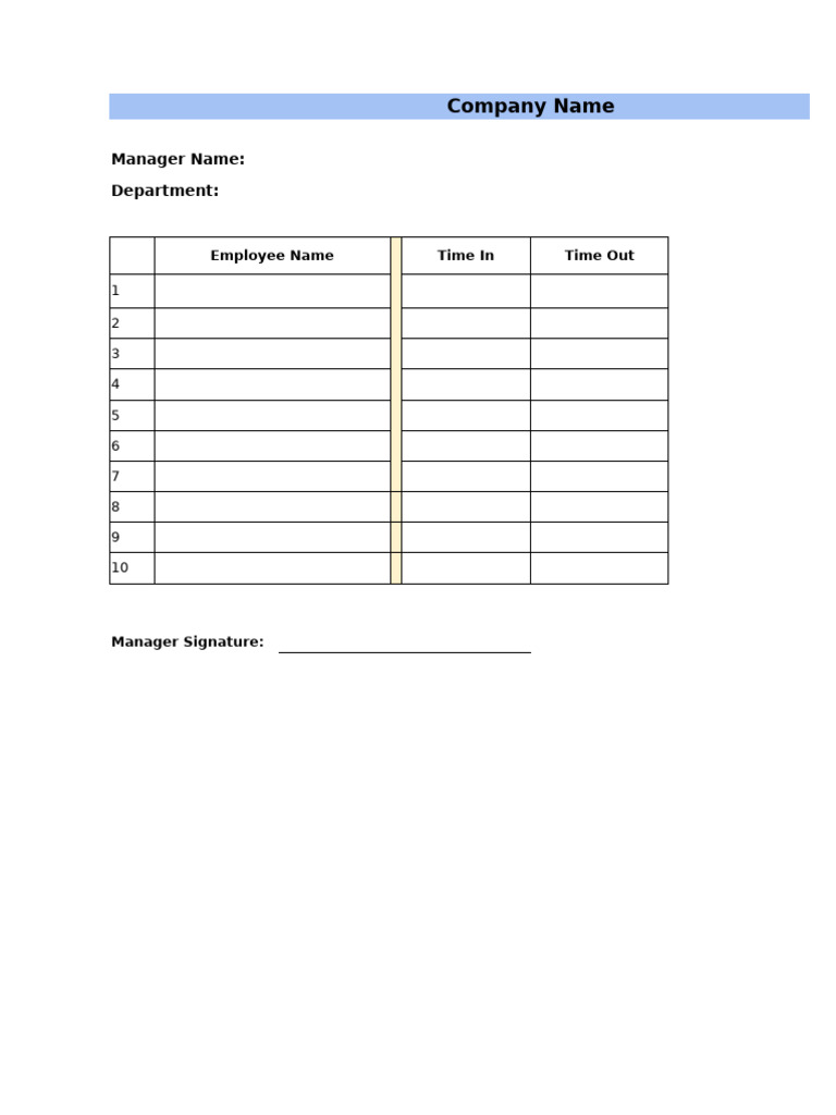 Daily Employee Attendance Sheet Excel | PDF