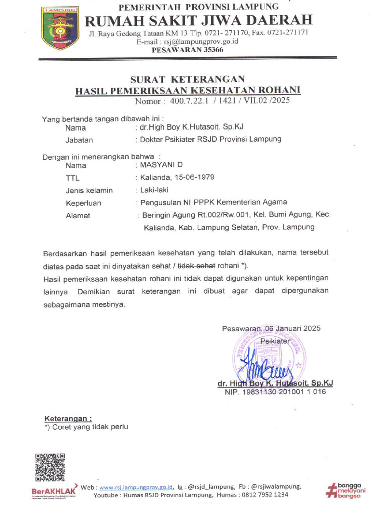SK SEHAT ROHANI | PDF