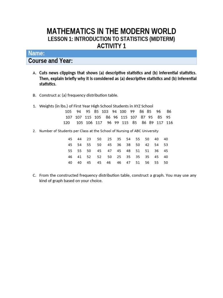 Activity 1 Midterm-MMW3 | PDF