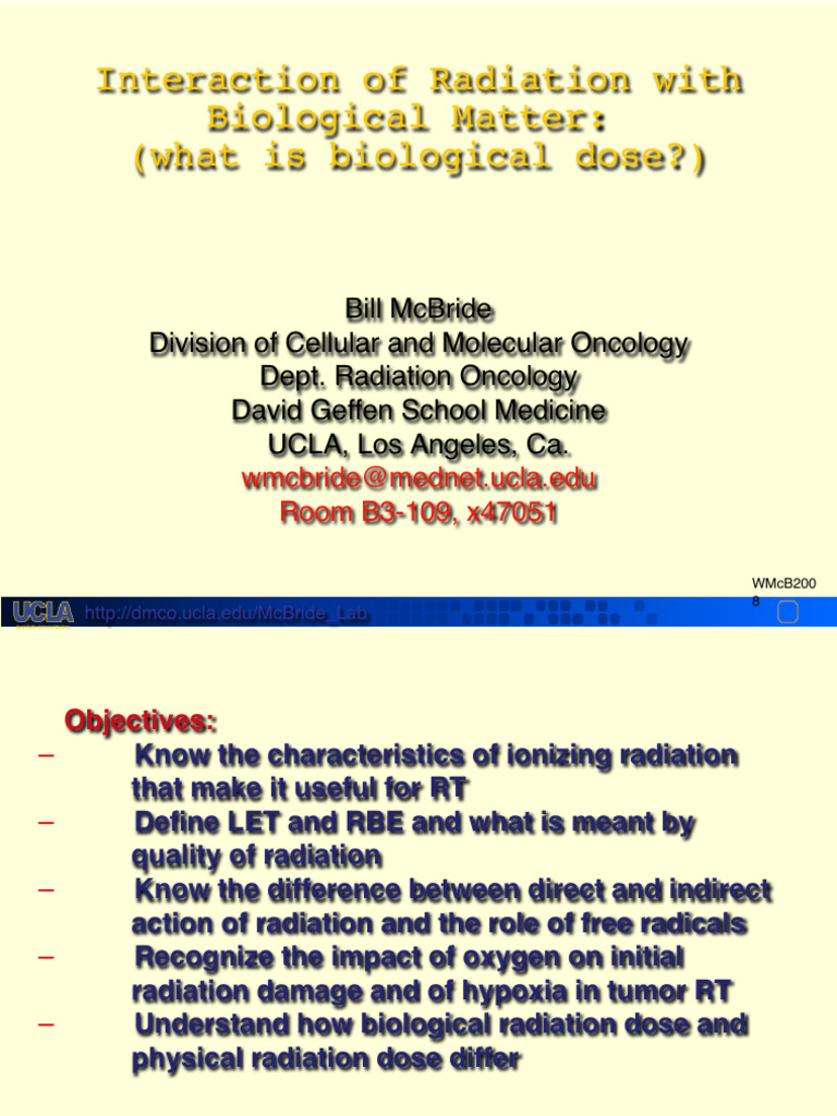 Radiation Biology in Cancer Therapy | PDF | Radiation | Radiation Therapy
