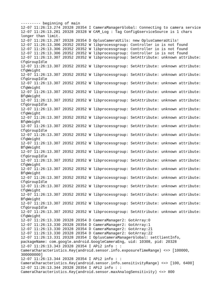 Camera Service Connection Log | PDF | Computing | Software