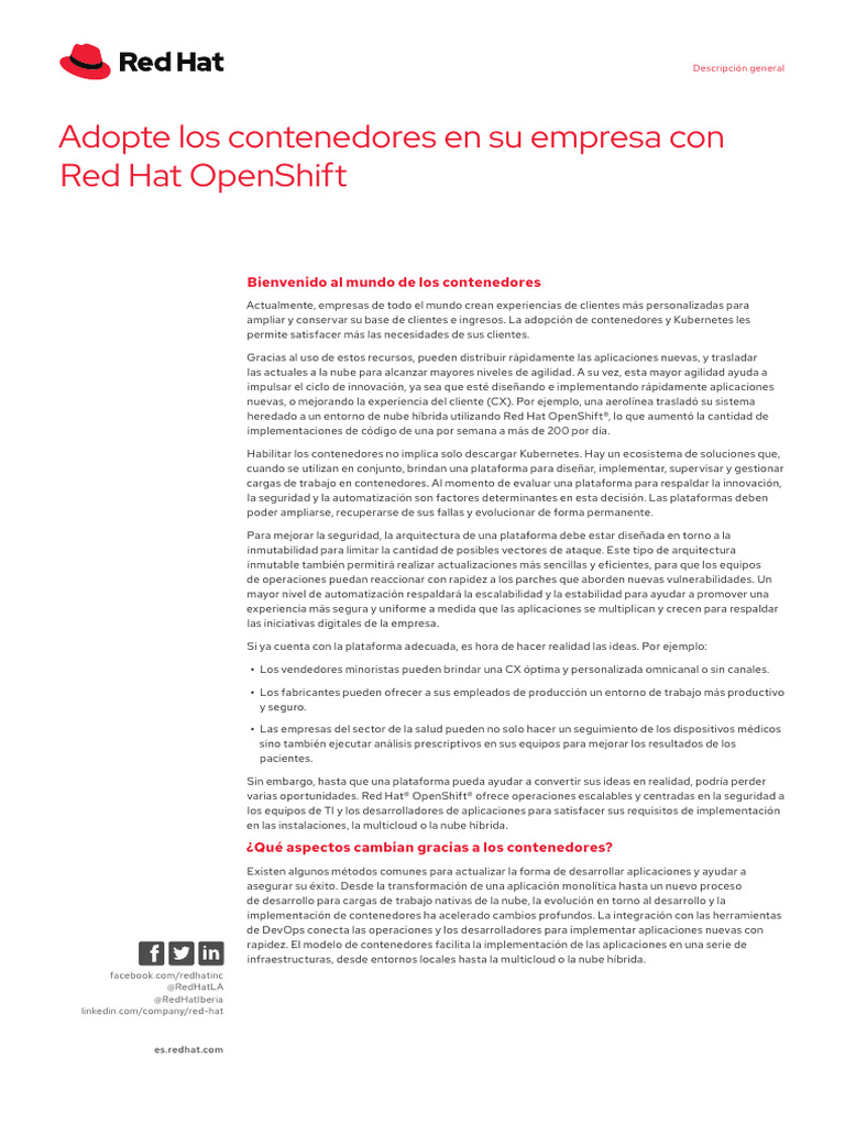 CL Openshift 4 Overview f17056bf 201905 A4 Es | PDF | Computación en la ...