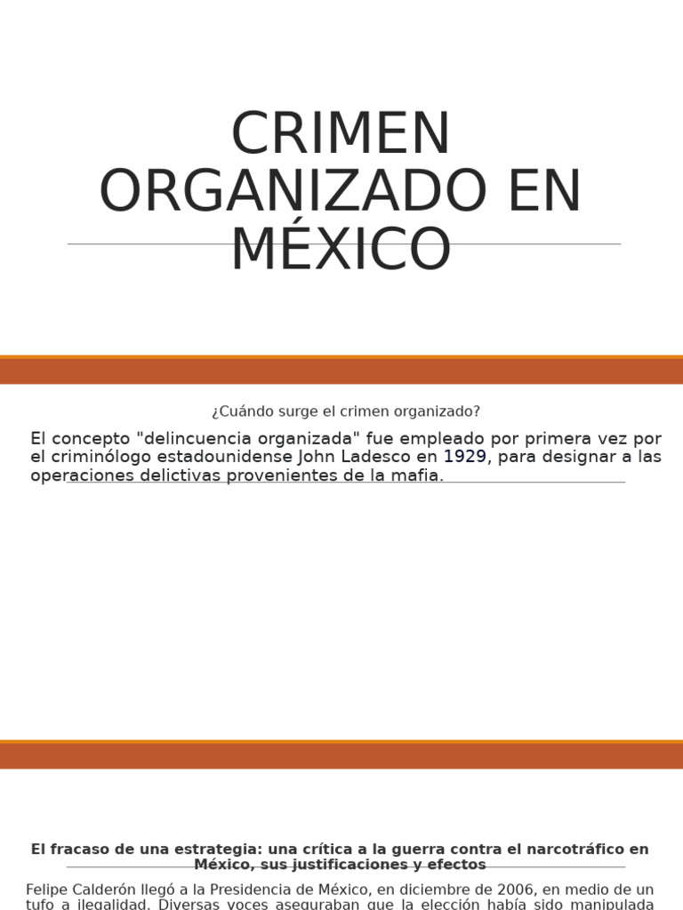 Crimen Organizado y Narcotráfico en México | PDF