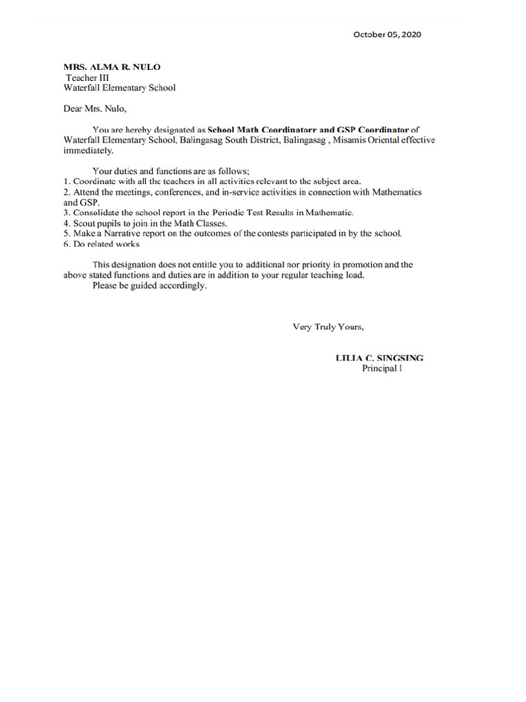 Designation Order Sample2 | PDF