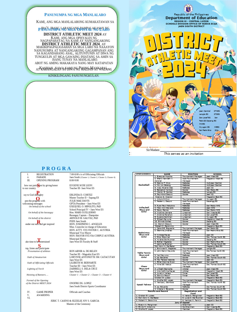 Sports Program District 4 | PDF