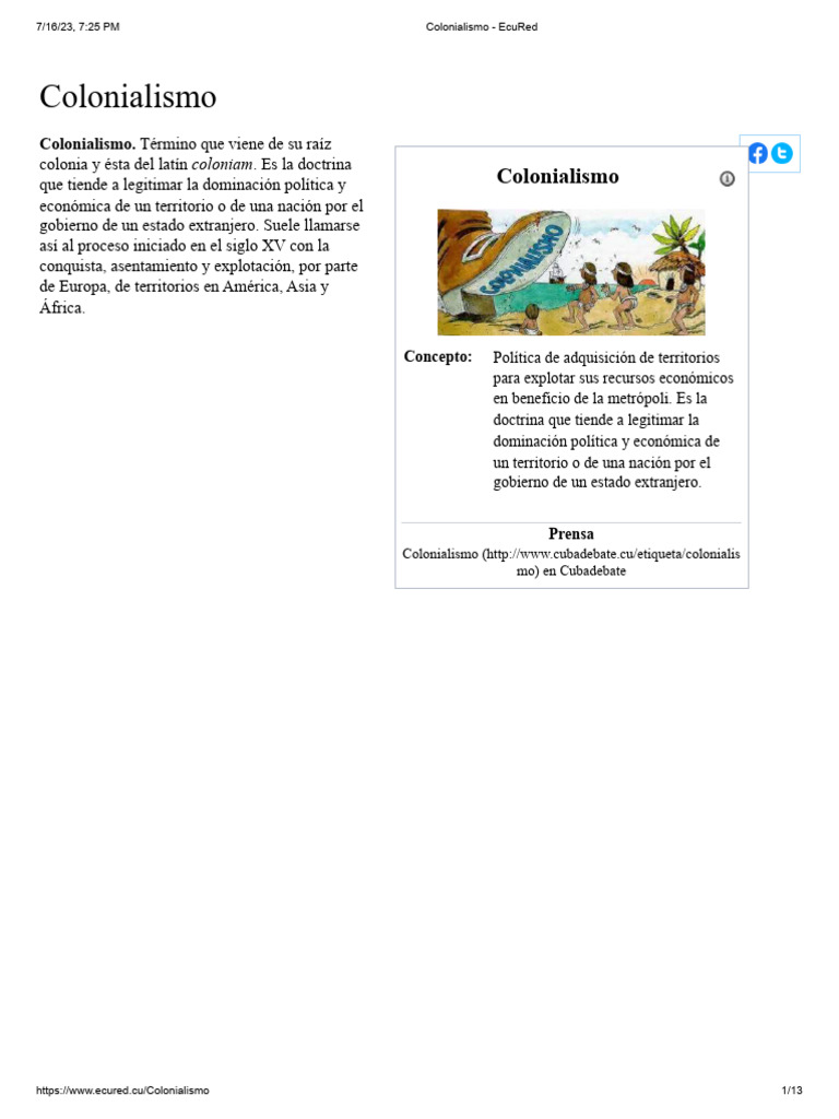 Historia y Conceptos del Colonialismo | PDF | Colonialismo | Colonización