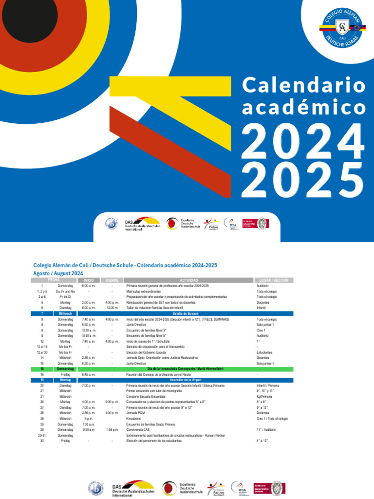 Calendario Academico 2024 2025 v06 11 2024 | PDF | Observancias ...