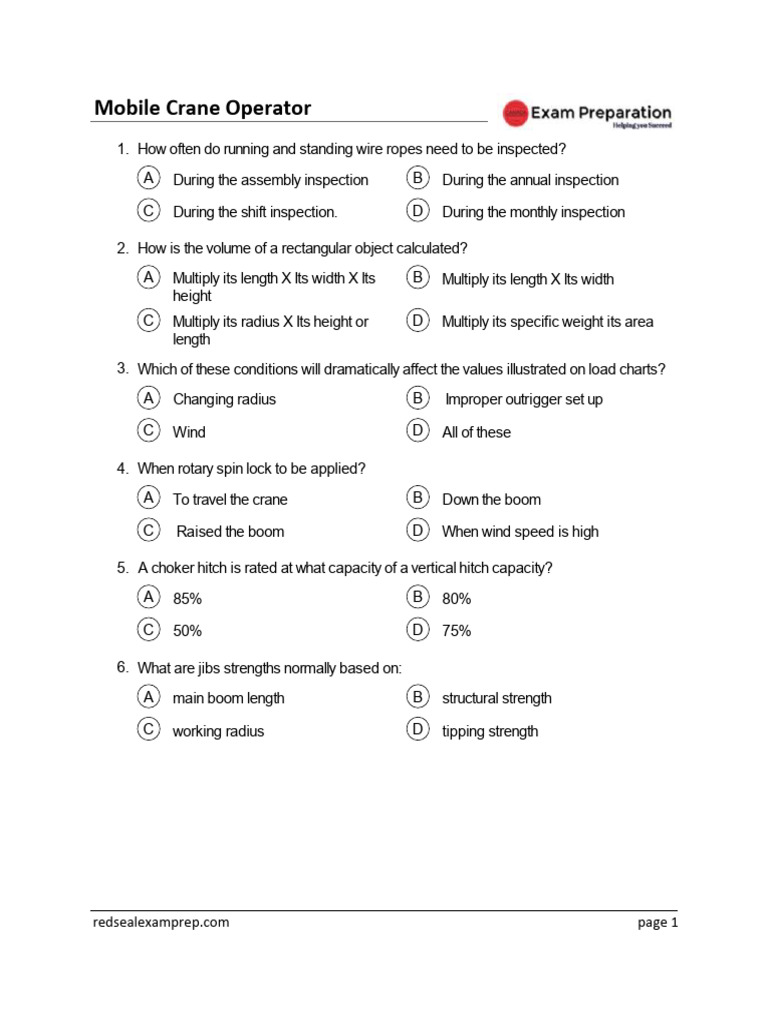 1 mobile crane operator questions pdf crane machine