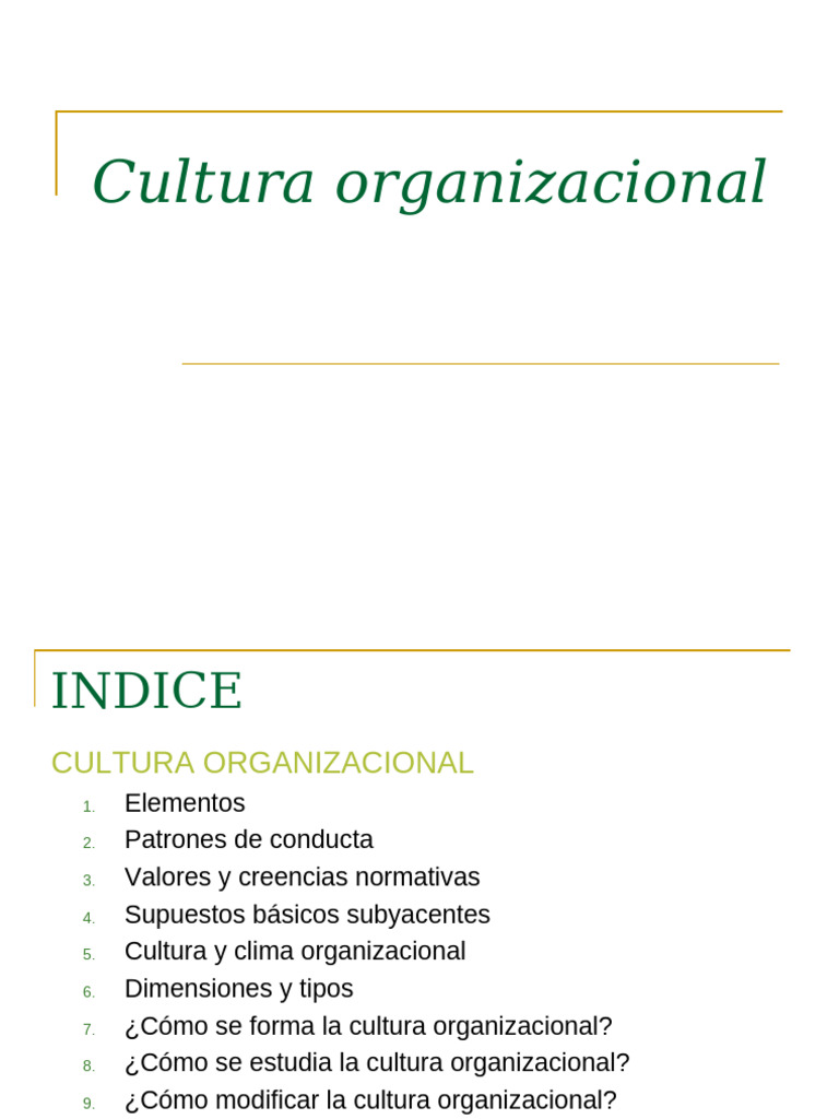 Elementos Clave de la Cultura Organizacional | PDF | Cultura ...
