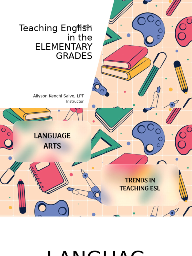 Teaching English Language Arts in Grades | PDF | English As A Second Or ...
