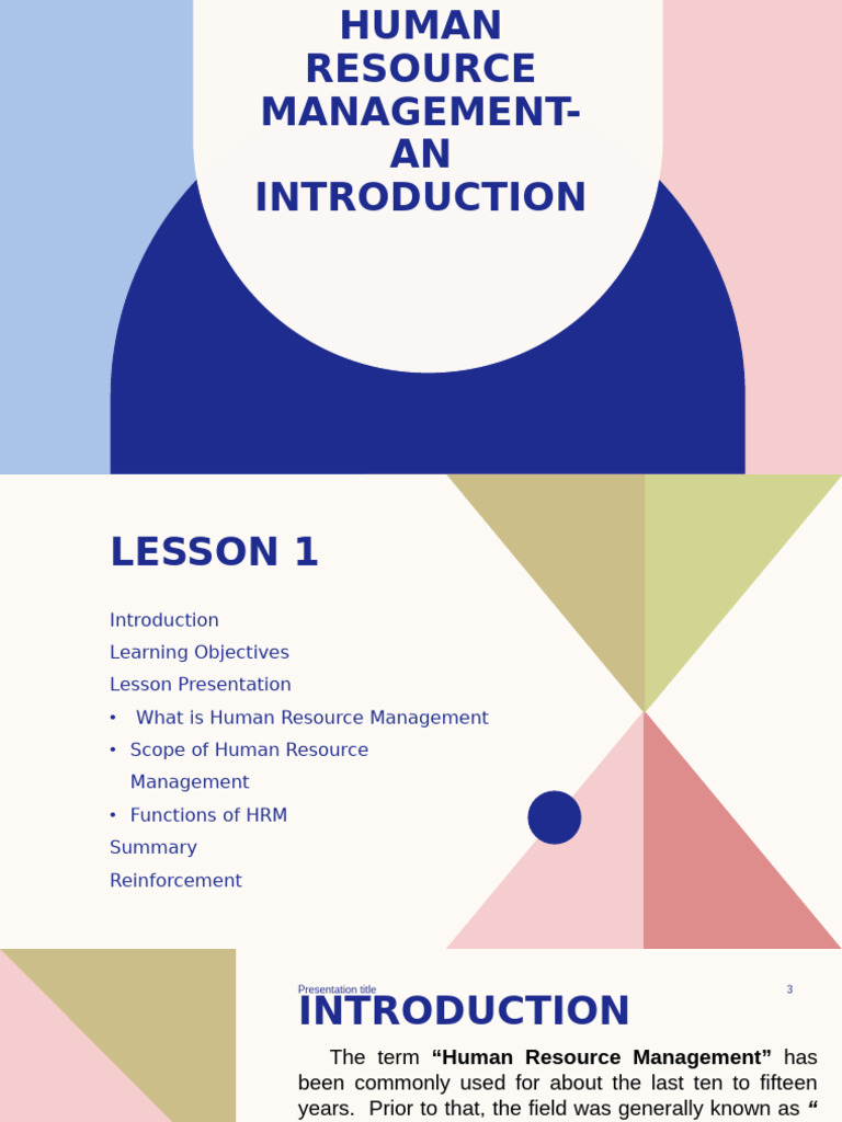 2023-2024 Lesson 1 in HRM | PDF | Human Resource Management | Human ...