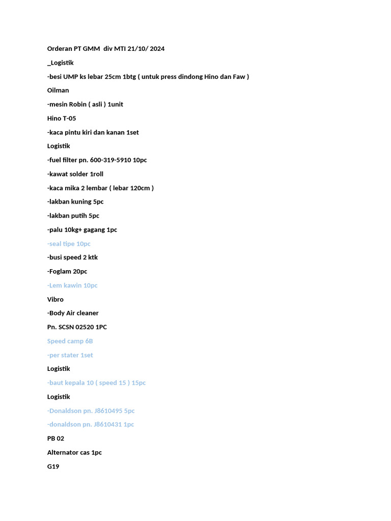 Order Part | PDF