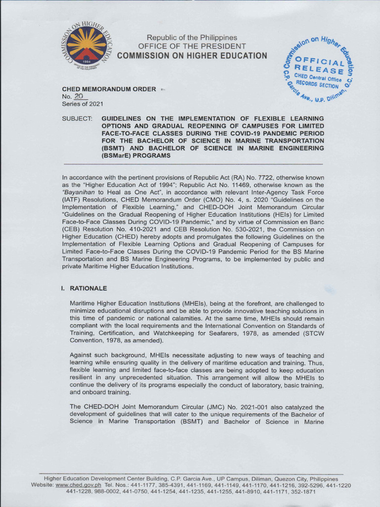CMO No. 20 S. 2021 | PDF