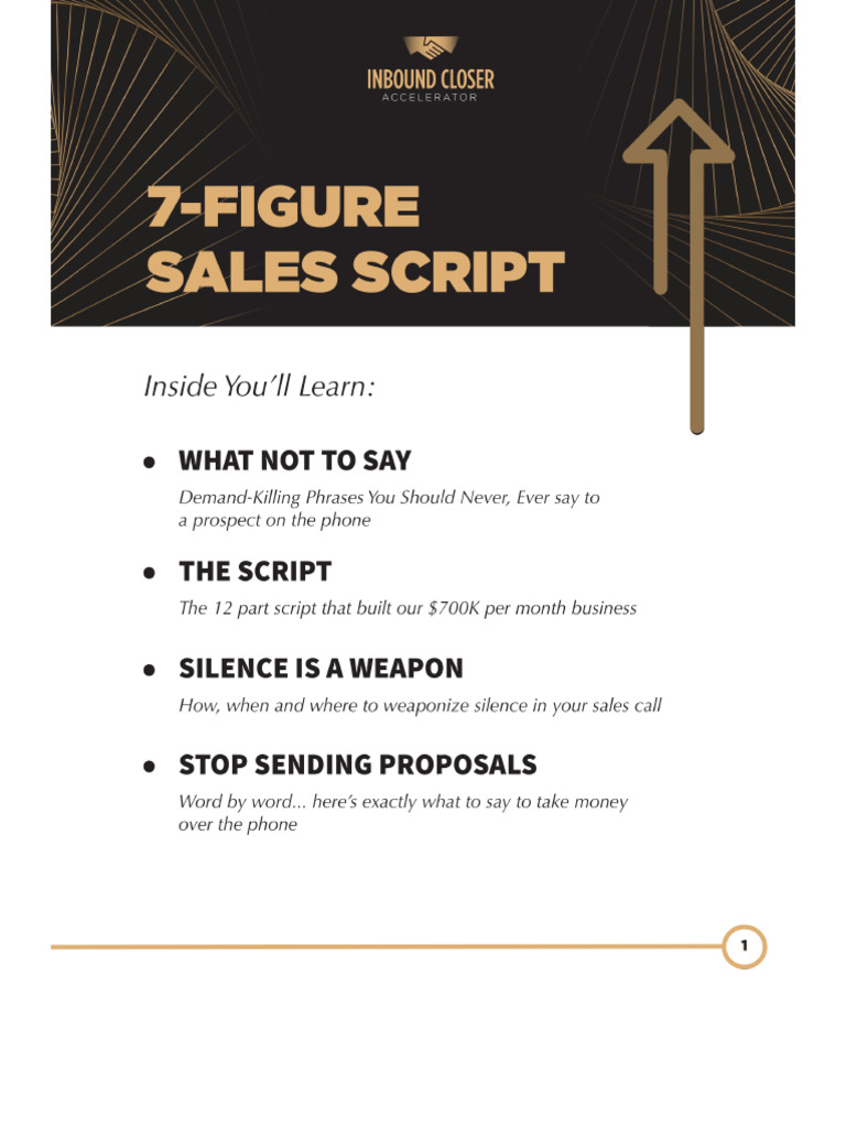 03-7-Figure Sales Script - IBC | PDF