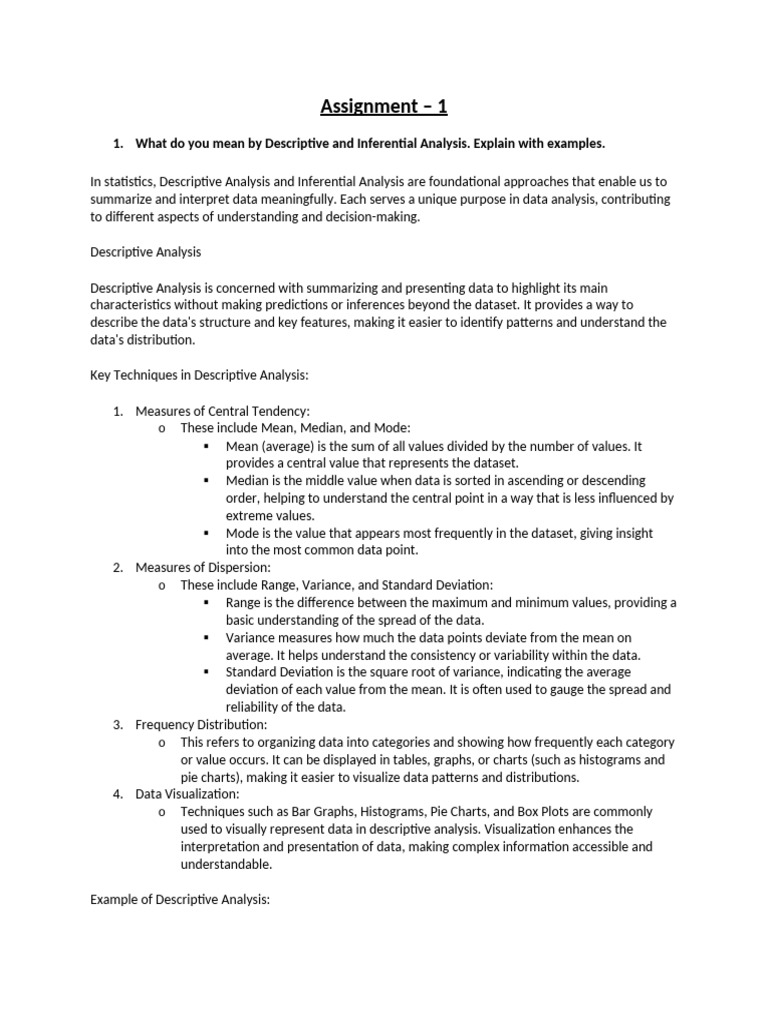 Descriptive vs. Inferential Analysis | PDF | Type I And Type Ii Errors ...