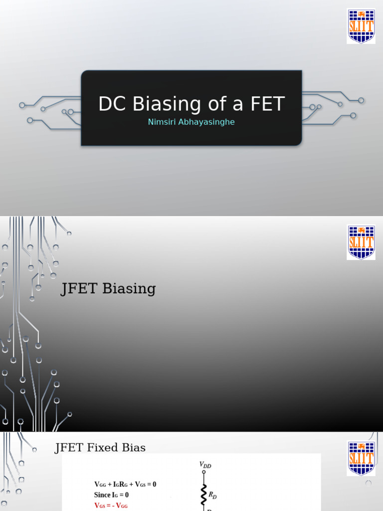 FET Biasing Techniques Overview | PDF | Field Effect Transistor ...