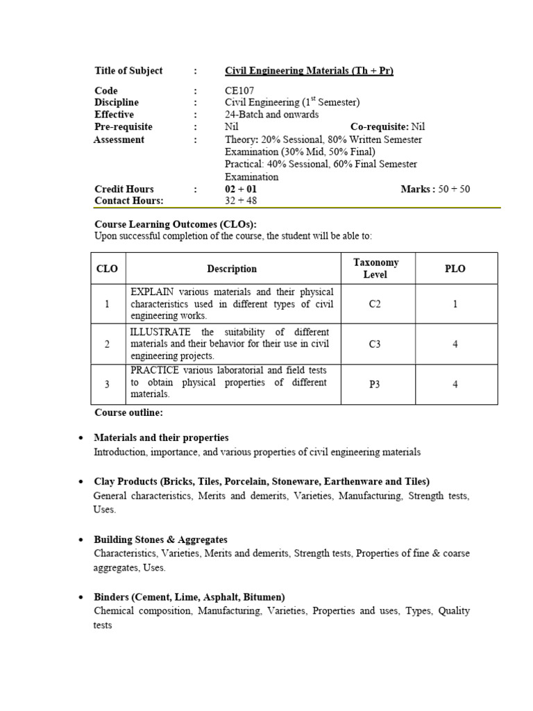 Civil Engineering Materials Overview | PDF | Construction Aggregate ...