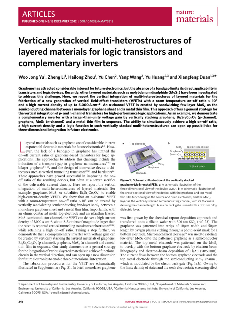 Vertical Heterostructures for VFETs | PDF | Field Effect Transistor ...