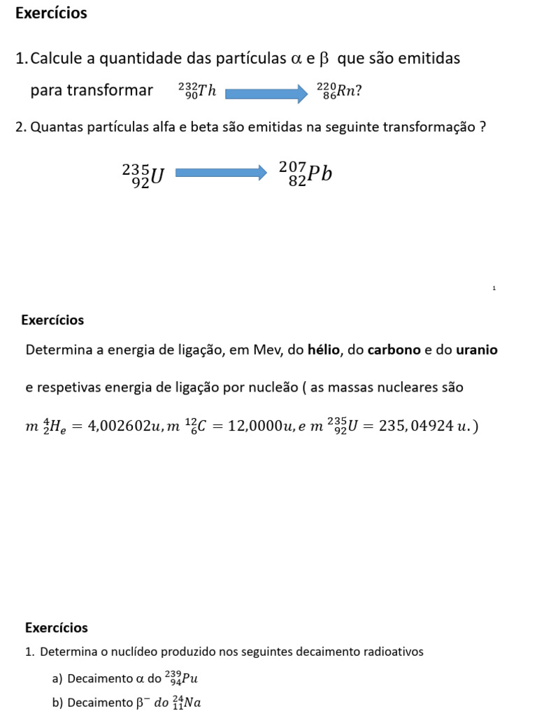 Exercicios Da Energia de Ligacao Sr | PDF