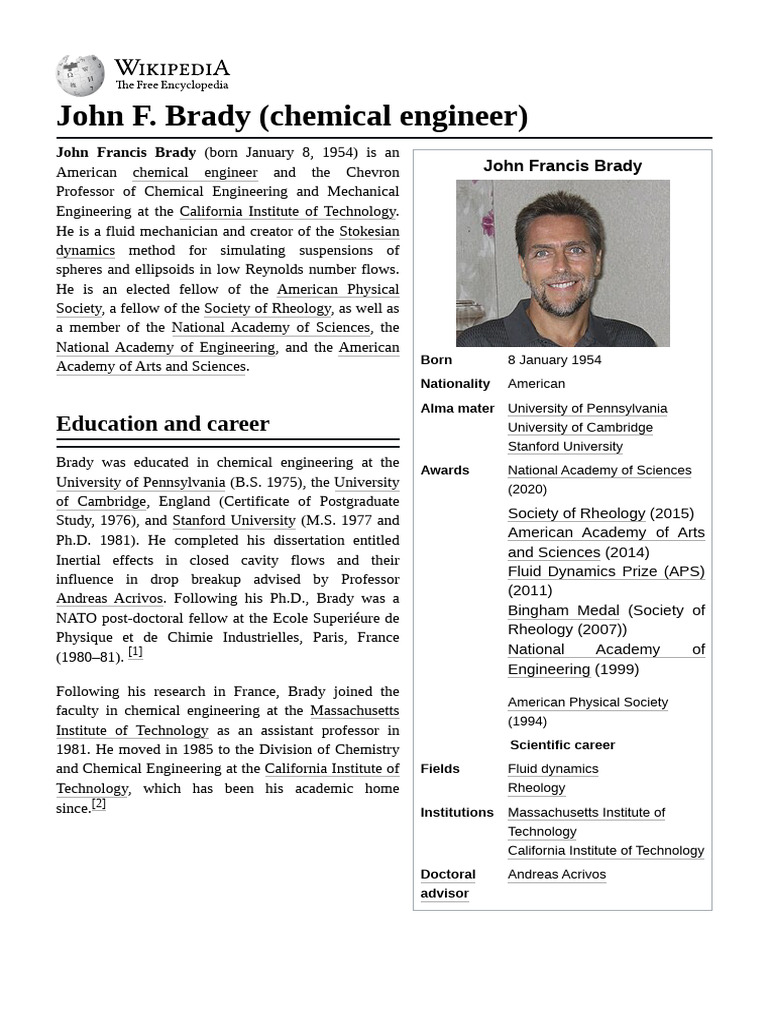 John F. Brady: Fluid Dynamics Expert | PDF | Classical Mechanics ...