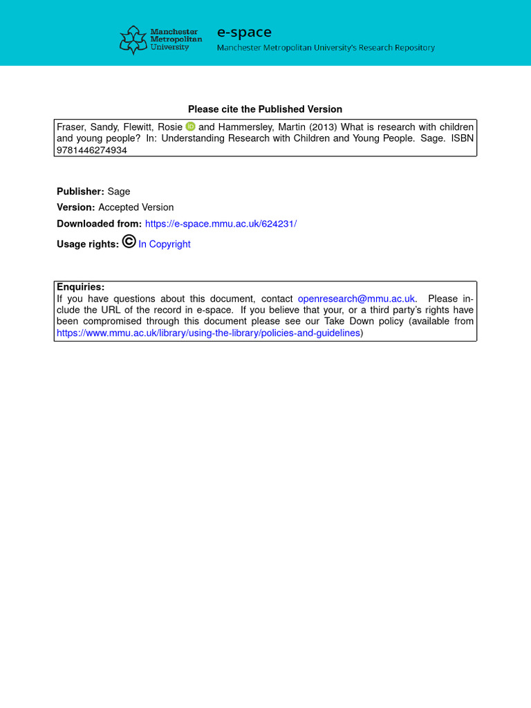 Ch2 What Is Research With Children and Young People | PDF | Science ...