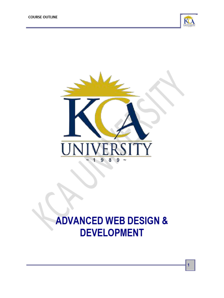 Advanced Web Design Course Outline | PDF | World Wide Web | Internet & Web