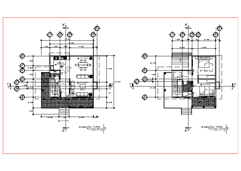 Plano de cabaña de dos pisos | PDF