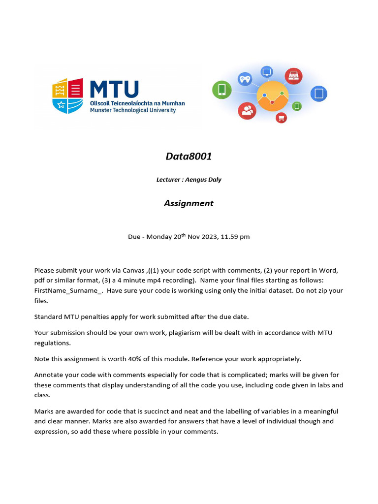 Assignment 1 DA - E Oct 2023 V1-1 | PDF | Dependent And Independent ...