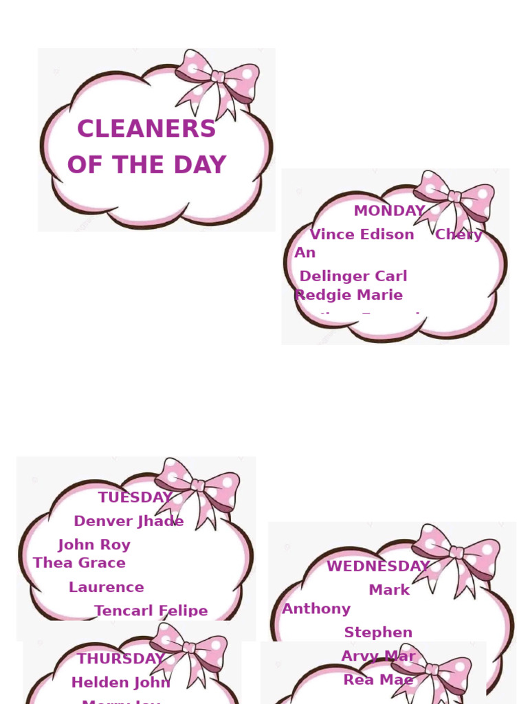 Cleaners of The Day | PDF