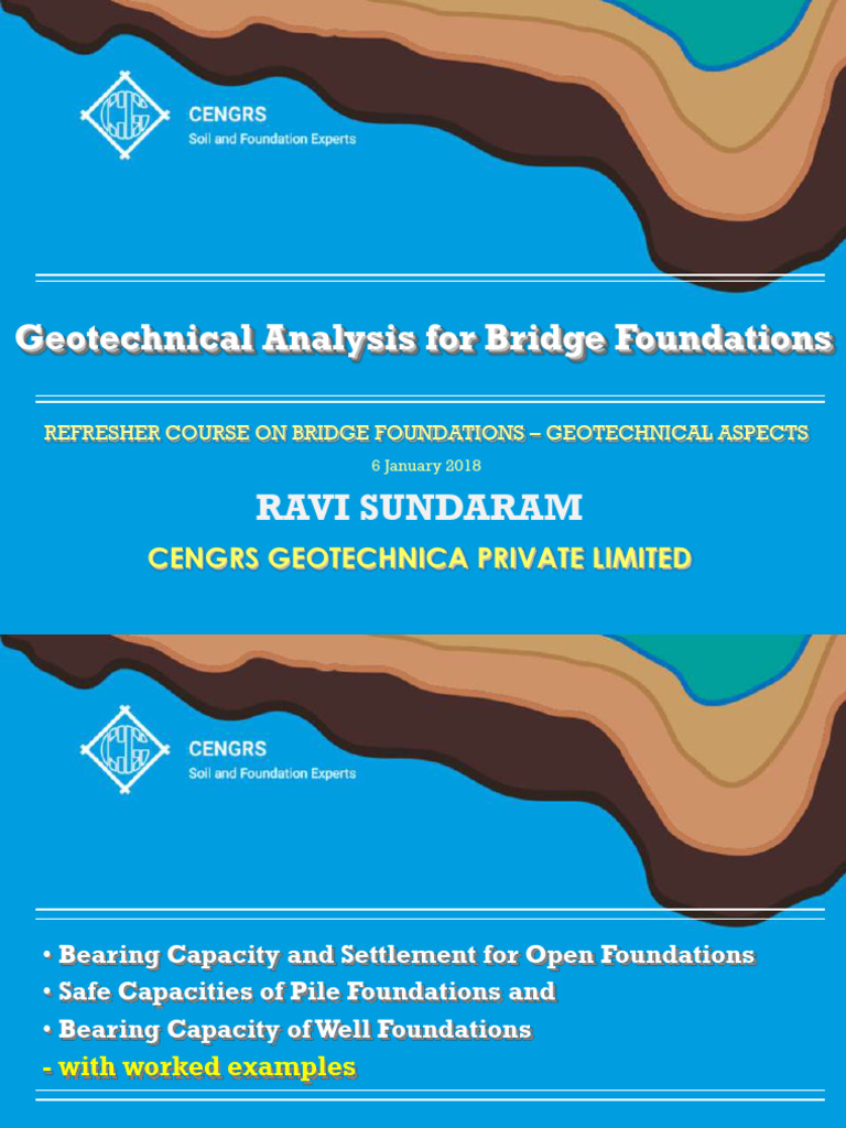 Geotechnical Analysis for Bridge Foundations | PDF | Deep Foundation ...