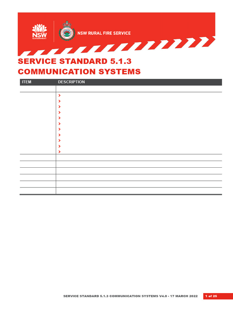 NSW RFS Communication Systems Standard | PDF | Very High Frequency ...
